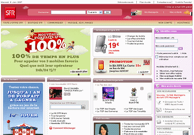 La page d'accueil de SFR.fr La page d'accueil de SFR.fr