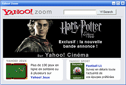 La fenêtre Yahoo ! Zoom