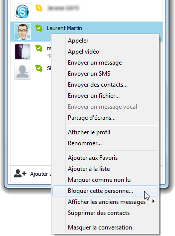Bloquer un contact dans Skype - Aussitot.fr