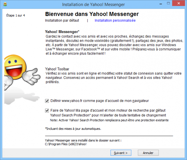 Installation de Yahoo Messenger