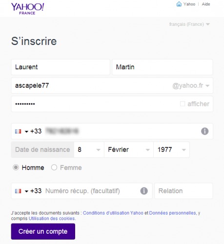 Yahoo Messenger - créer compte