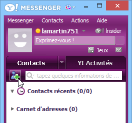 Ajouter uhn contact Yahoo Messenger