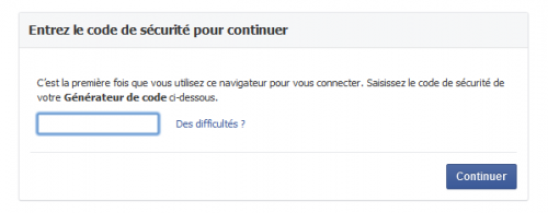 Facebook - approbation de connexion