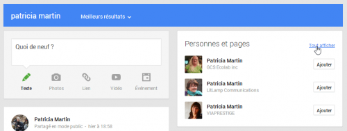 Personnes et contacts