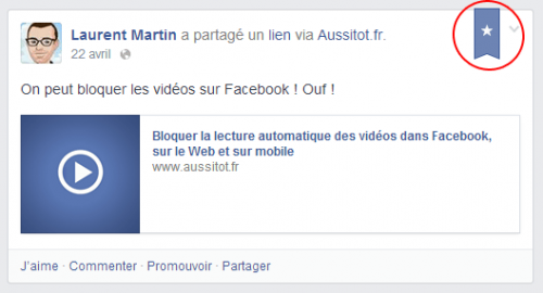 Facebook - post mis en avant