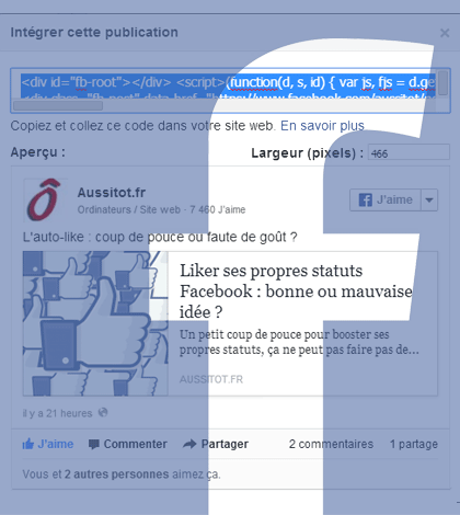 insérer un lien hypertexte dans un post facebook