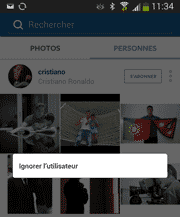 Ignorer l'utilisateur Instagram